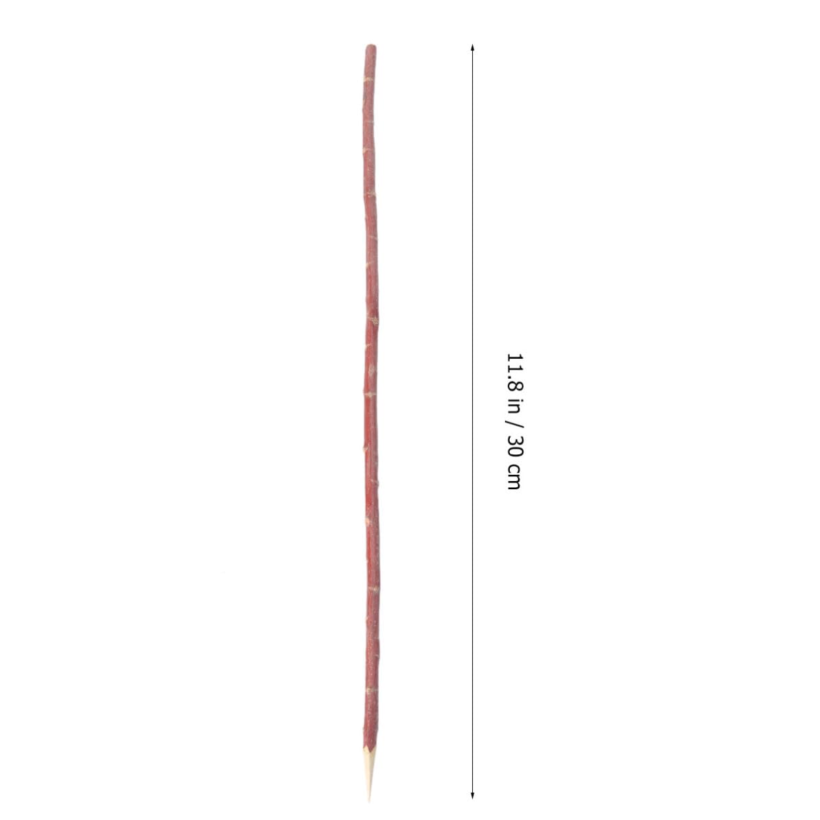 CRAFTHROU 100 Pezzi Forchette per Barbecue in Legno Rosso Pratiche e Comode da Impugnare per Barbecue All'aperto e Piccoli Negozi