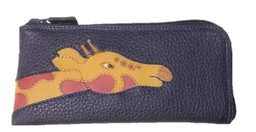 「鞄工房 香」キリン柄レザー長財布(パープル)