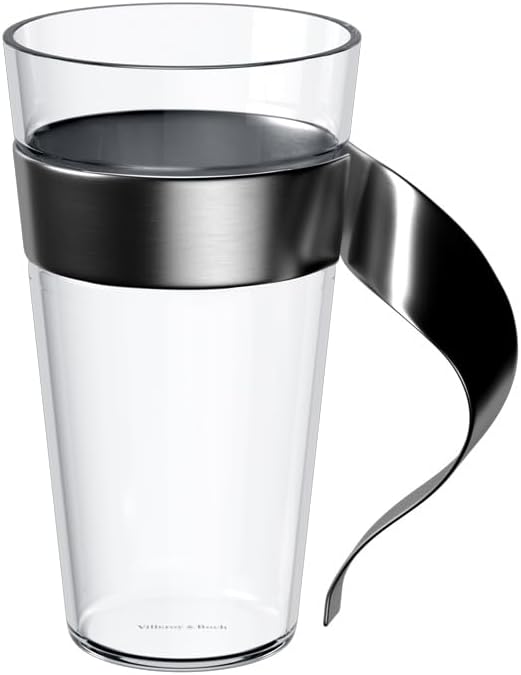Villeroy & Boch - NewWave Latte Macchiato Glass, 300 ml, Clear, Dishwasher Safe, Cup with Handle, Glass for Latte Macchiato, Cappuccino or Iced Coffee, Coffee Glass, Drinking Glass, Borosilicate Glass