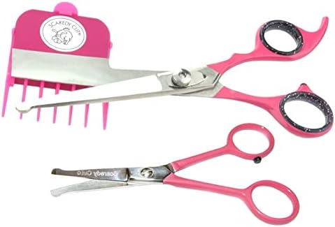 SCAREDY CUT NO Buzz Dog Clippers, Tiny Trim Safety Scissor. A Silent Low Noise Pet Grooming Clipper, Right Handed Pink
