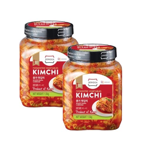 Naturally Fermented Kimchi PreSliced Napa Cabbage from Korea GutHealthy & Korean-Style Gluten-Free (1.5kg Pack of 2)