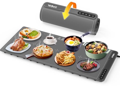 Warming Mat for Food -Electric Food Warming Tray Extra Large (36"x16"), Rapid Full-Surface Heating, Portable & Rollable Versatile Food Warmer for Countertop, Perfect for Gatherings, Everyday Use