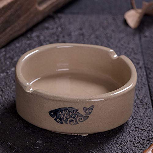 Cendrier céramique chinoise rétro gris pour table basse et bureau