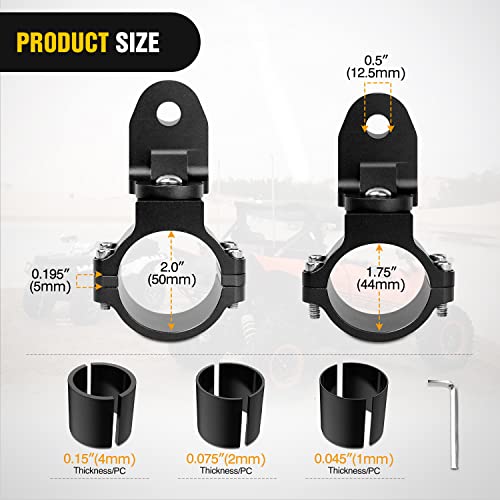 Image of Nilight UTV Flag Antenna Mount Black 1.5 inch to 1.75 inch and 1.75 inch to 2 inch Roll Bar
