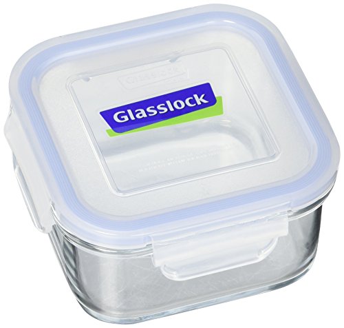 Square Tempered Glass Food Container 17-ounce/490ml RP523 - Glasslock Airtight Anti Spill by GlassLock