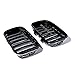 Front Upper Shiny Glos Black Kidney Grille Grill Driver&Passenger Side Compatible with Compatible with 1992-1996 BMW E36 3-series (pre-facelift)