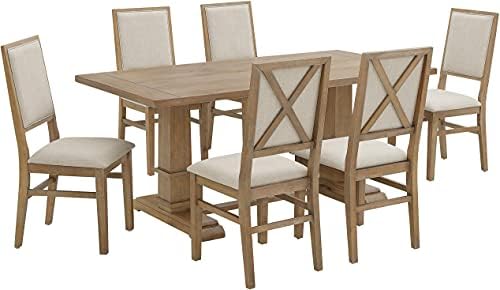 Crosley Furniture Joanna 7-Piece Modern Farmhouse Dining Table Se...