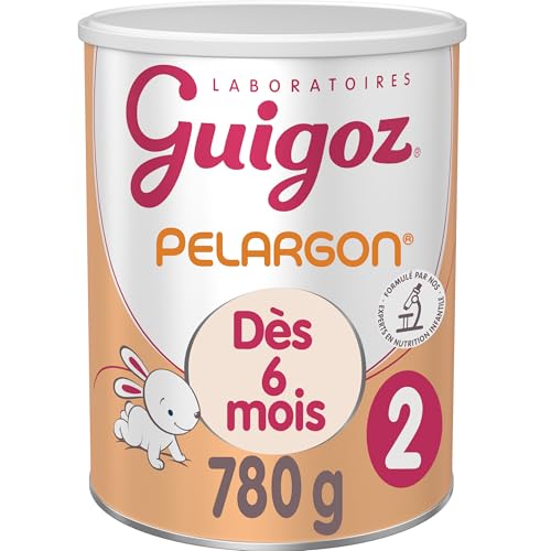 GUIGOZ PELARGON 2 Lait bébé en poudre 2ème âge - de 6 à 12 mois - Boîte de 780g