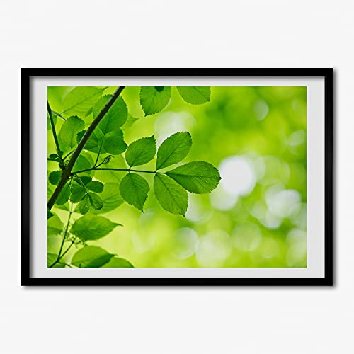 Cadre en bois décoratif Tulup 70x50 cm avec peinture moderne de feuilles