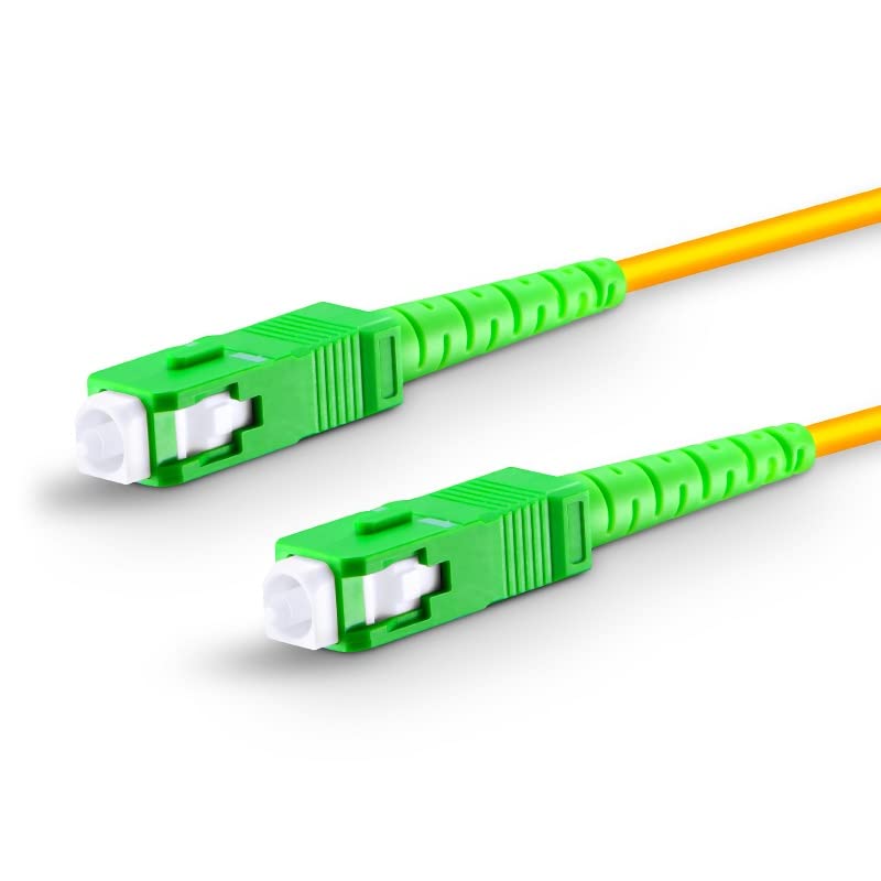 SC APC Fiber Optic Cable | Single Mode Patch Cable - SIMPLEX - OS1 9/125um SC/APC to SC/APC Patch Cable for FTTH Networks | Fibra Optica Ethernet Patch Cord (10 ft)