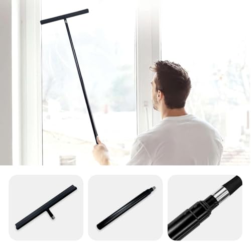 Neuytiky Duschabzieher,Bodenabzieher,mit Teleskopstiel Fensterabzieher,Wasserschieber,Silikon Duschabzieher,für Badezimmer,Dusche,Fenster Putzen