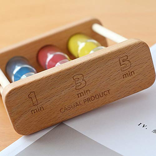 1/3/5 Minute Wooden Sand Glass Hourglass Timer Clock Home Decor Gift Black White