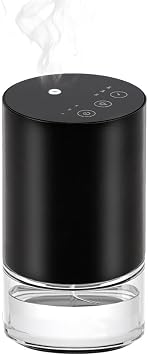 Waterless Essential Oil Diffuser, Cordless Aromatherapy Diffuser with Night Light and Timing Touch, 100ml Portable Small Scent Air Diffuser for Car Bedroom Home Office