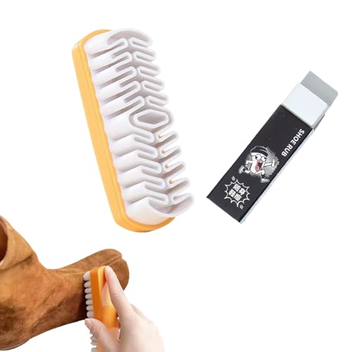 suede cleaner Cepillo Ante Zapatos, Juego de 2 Cepillo para Zapatos de Ante con Borrador de Limpieza, Cepillo para Limpiar Zapatos de Ante para Limpieza Protegiendo Todos los Cueros, Botas, Bolsos