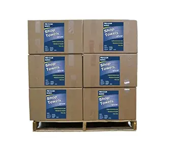 Reusable Cleaning Shop Towels, Commercial Grade, 100% Cotton, 10" x 12", White, Pallet of 15000 Units