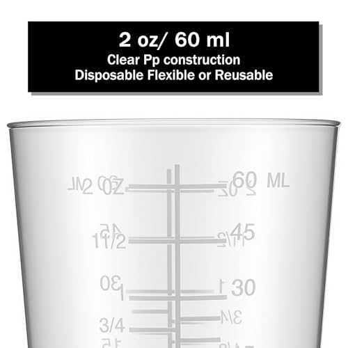Set de 100 vasos medidores transparentes de 60 ml miniatura 4