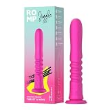 ROMP Jiggle Vibratore Dildo a Spinta per Donna | Giocattolo Sessuale Vibrante con Ventosa Potente | 6 Intensità, 4 Modalità | Ricaricabile in Silicone Resistente agli Spruzzi | Piacere Mani Libere