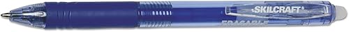 7520016580691 SKILCRAFT Bolígrafo de gel borrable de reescritura, retráctil, mediano, 0.028 in, tinta azul, barril azul, docena disponible en Yaxa Peru
