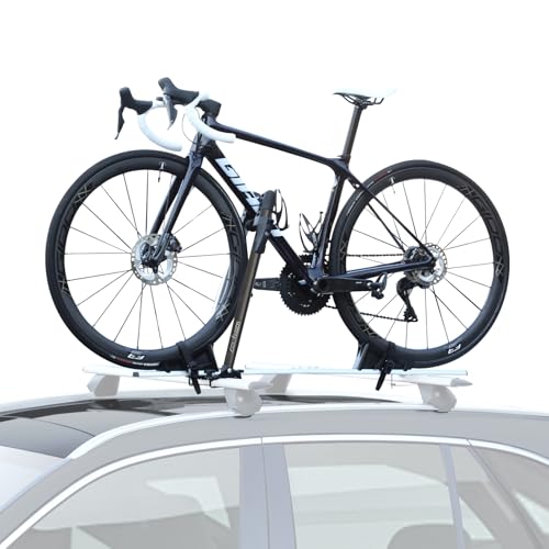 Roof Bike Rack Mount, Foldable Upright Bicycle Carrier, Lightweight Aluminum Bike Rack with Secure...