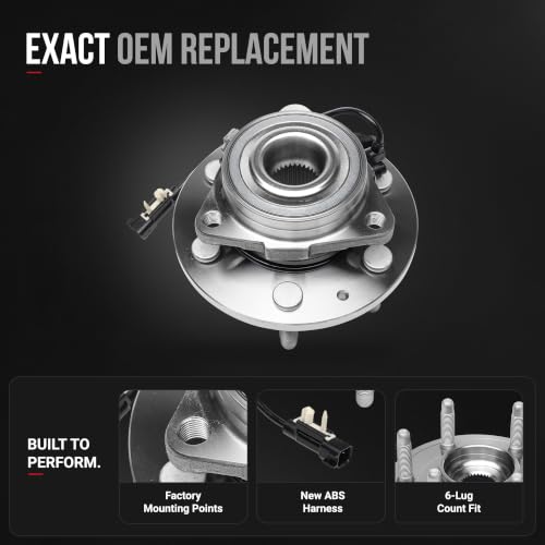 Image of Front Wheel Bearing and Hub Assembly Set of 2 - Compatible with Cadillac, Chevrolet, GMC - Escalade, Escalade ESV, XTS, Silverado 1500, Silverado 1500 LD, Suburban - Rear Wheel Bearing - 2013-2020