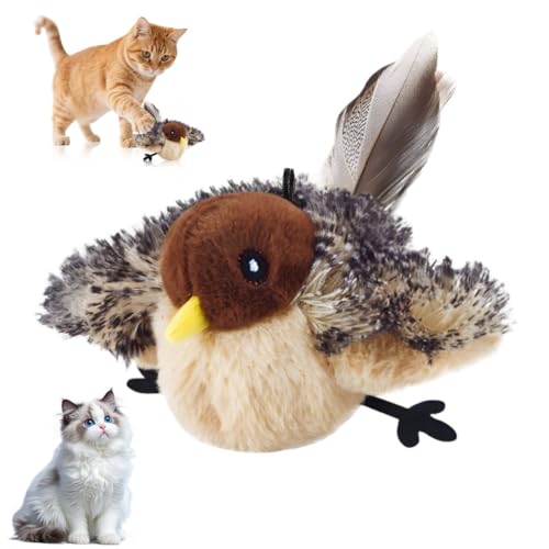 Yizemay Katzenspielzeug Vogel Fliegt Elektrisch Interaktives Katzenspielzeug Elektrisch Selbstbeschäftigung Vogel für Katzen Automatische Katzen Spielsachen mit Katzenminze