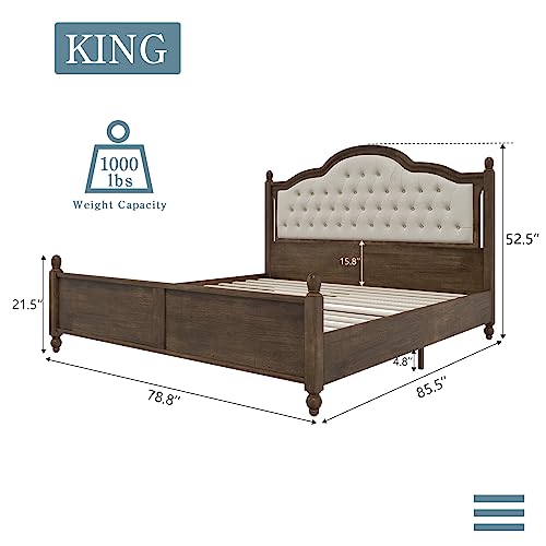 Luxoak WOODBED113G King Size Wood Bed Frame thumb #1