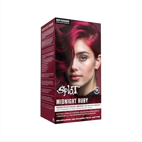 Splat Vegan and Cruelty-Free Semi-Permanent Hair Color Dye (6 Fl Oz, MIDNIGHT RUBY)
