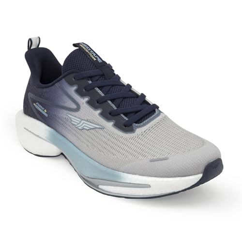 Image of Red Tape Men's Sneakers Grey Blue Jacquard Mesh Round Lace-Up