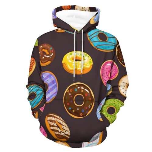 Hoodie Donut en Carton UMENG Sweat à Capuche Manche Longue Pull Unisexe Taille S Noir