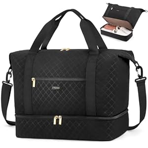 ETRONIK Ryanair Cabin Bags 40×30×20, 24L Travel Bag with Shoe Compartment, Water Resistent Underseat Hand Luggage Bag, Gym Bag Overnight Weekend Bags for Women, Carry-on Holdall Hospital Bag, Black