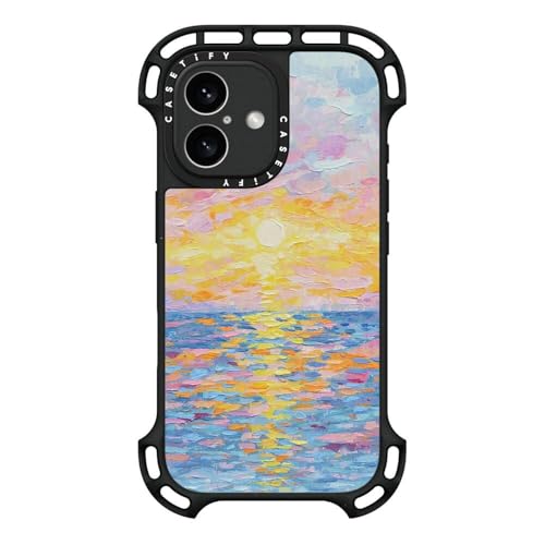 Coque iPhone 16 CASETiFY Ultra Bounce compatible MagSafe coloris coucher de soleil givré