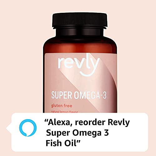 Amazon Brand - Revly Super Omega-3 Wild-Caught Fish Oil With Natural Lemon Flavor - Epa, Dha Omega 3-Fatty Acids - 90 Softgels (1280 Mg Per Serving, 2 Softgels) #TOP4