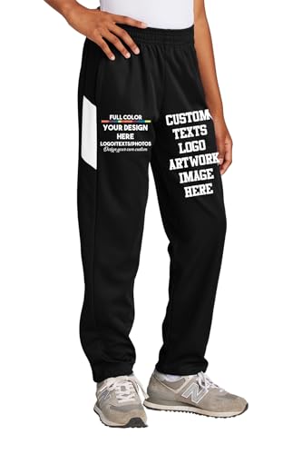 INK STITCH Unisex Kids Ypst800 Custom Printing Add Logo Photo Texts Personalized Travel Pants