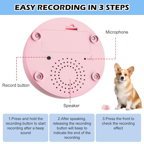 Buzzer Mit Aufnahmefunktion Hunde, 4 Stück Intelligenzspielzeug für Hunde, Hunde Buttons zum Sprechen, Buzzer mit Sound für Haustier Talking, Hundetasten für Kommunikation, Mehrfarbig Hundeknöpfen