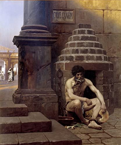 Poster sur toile Jean Leon Gerome Cave Canem 50x70 cm decoration murale salon