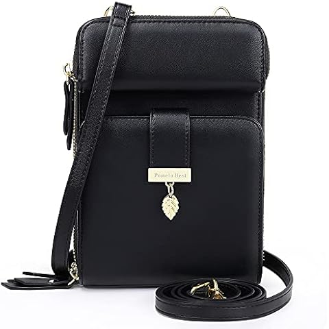 Crossbody Phone Bag for Women with RFID Blocking and Enough to Fit Most Phone Ladies Purse (2-Black) Cover