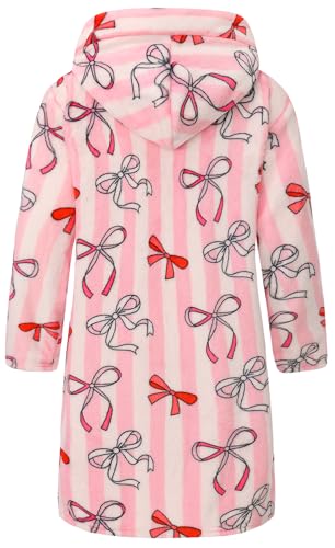 Image of Kids Hooded Bathrobe Girls Soft Plush Hooded Flannel Pajamas Sleepwear Boys Spa Robe