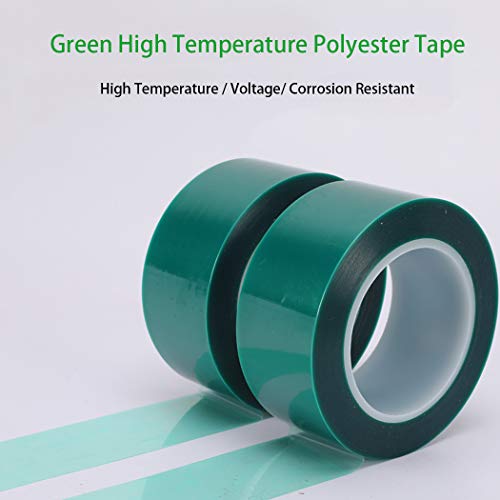 Apt,2 Mil Polyester Tape With Silicone Adhesive, Pet Tape, High Temperature Tape, 3.5 Mil Thickness, Powder Coating, E-Coating (6, 2" X 72Yds) #TOP2