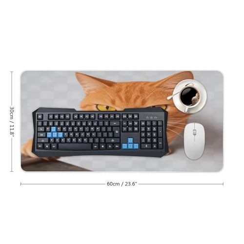 Cartoon Cat Orange Desk Pad resistente al agua 30x60cm miniatura 2