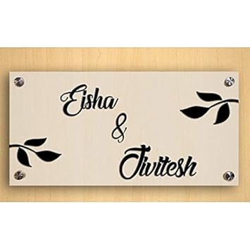 BIRD'S MIND Customised Personalised Acrylic Name Board Plates Home Decor Outdoor Glass Outside House Bungalow L x H 12 Inch X 7.5 Inch