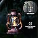 Ruitutedianzi 2X Retro Solar Hanging Candle Light LEDs Oil Lamp Flickering Flameless Solar Lantern Outdoor Garden Yard Lighting-Gold