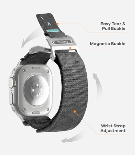 Image of Aulumu A11 Mag Buckle Slim Band Designed for Apple Watch Band | for Apple Watch Ultra2 /Apple Watch Ultra 49mm, Series 9 /8 /SE2 /7 /6 /SE /5 /4 /3 /2 /1 45mm /44mm /42mm | Stainless Steel Magnetic Clasp Band