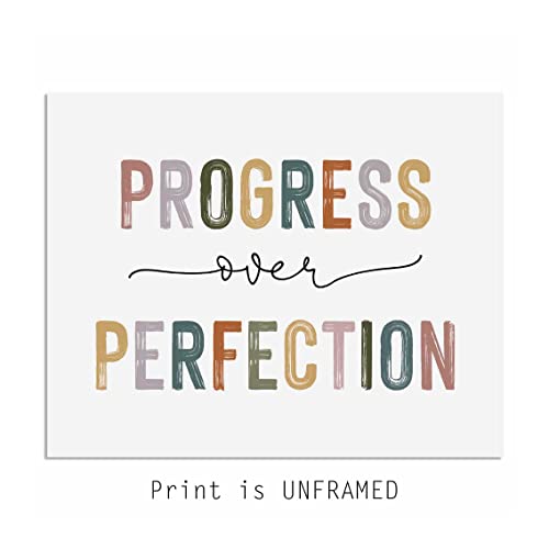 Progress Over Perfection Print, Classroom Decor, Kids Motivational, Inspirational Office Decor, Kid's Room Decor, Teacher Gift, Boho Classroom Wall Art, Unframed (8X10 INCH) - Image 3
