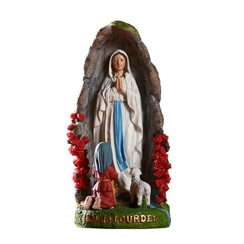 Estatua De La Virgen María - Estatua De Obra De Arte Moldeada De Polímero, Inspiración Clásica, Efigie Ceremonial Sagrada, Creación De Exhibición Litúrgica Elegante | Para Estantes De La Iglesia, Rinc