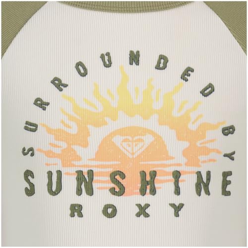 Image of Roxy Girls' Short Sleeve Snug Fit Ribbed Tee, Crew Neck Graphic T-Shirt, Soft & Comfortable