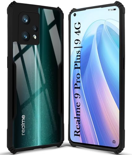 Image of Jkobi Back Case Cover for Realme 9 Pro Plus | Realme 9 4G (Shockproof with Polycarbonate Clear Panel | Professional Black)