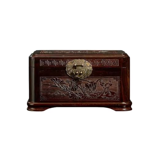 ULTRAWAVE Joyero Joyero con cerradura, tocador de estilo chino, caja de almacenamiento de madera maciza, joyero Organizador De Joyas