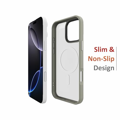 Image of for iPhone Case 16 Pro, [Anti-Yellowing Technology] [Military Grade Drop Protection] Shockproof Slim Hybrid Phone Case for iPhone 16 Pro - Grey