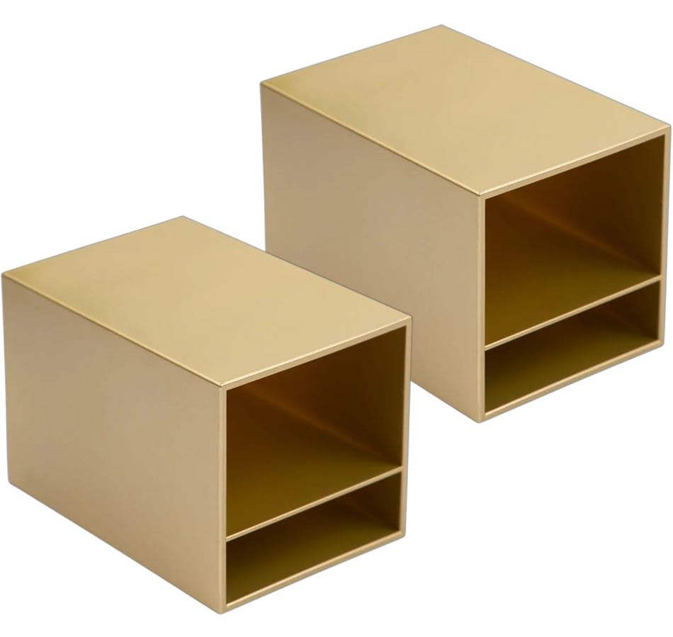 Image of JAM PAPER Plastic Pen Holders - Gold Desktop Pencil Cups - 2 /Pack