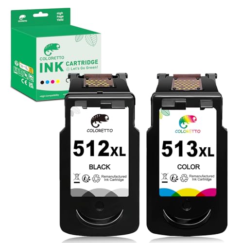 COLORETTO 513XL Ersatz-Tintenpatrone Für Canon – Wiederaufbereitet, Große Reichweite, Für Pixma & MAXIFY Drucker